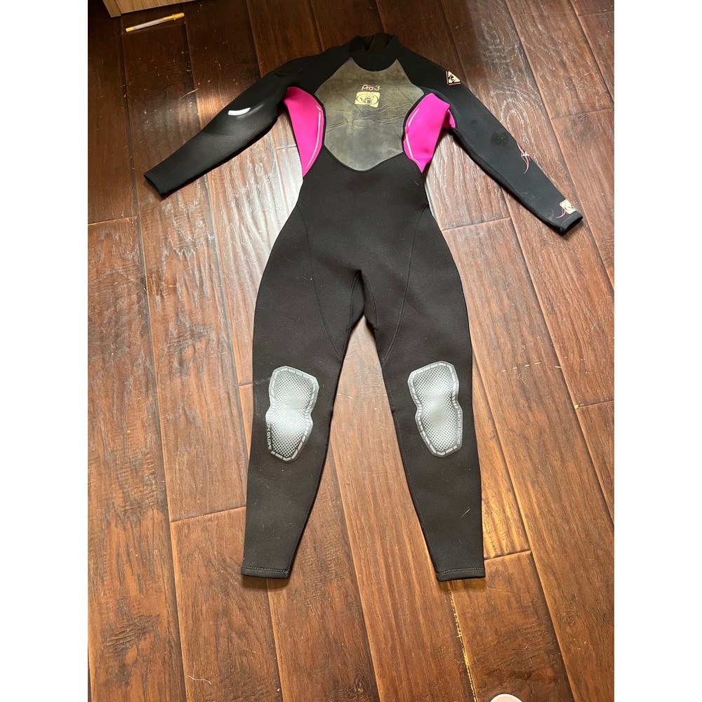 Body Glove Pro 3 Womens Wetsuit 3.2mm Full Body Black Pink Size 5/6 Quadra Flex